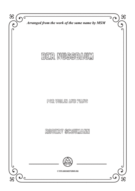 Schumann Der Nussbaum For Violin And Piano Sheet Music