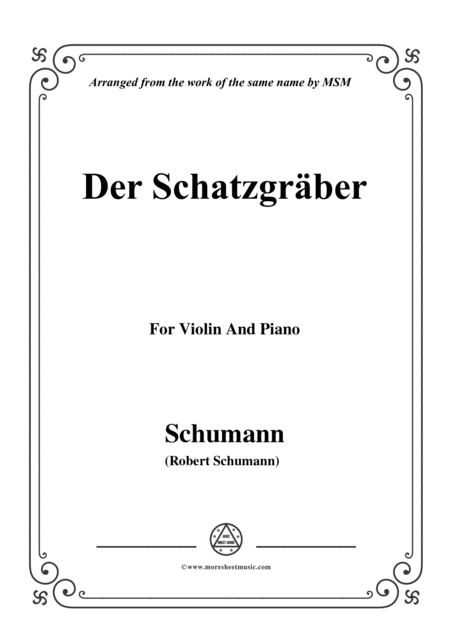 Free Sheet Music Schumann Der Schatzgrber For Violin And Piano