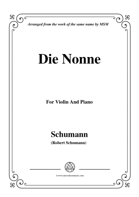 Schumann Die Nonne For Violin And Piano Sheet Music