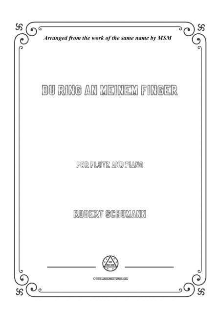 Free Sheet Music Schumann Du Ring An Meinem Finger For Flute And Piano