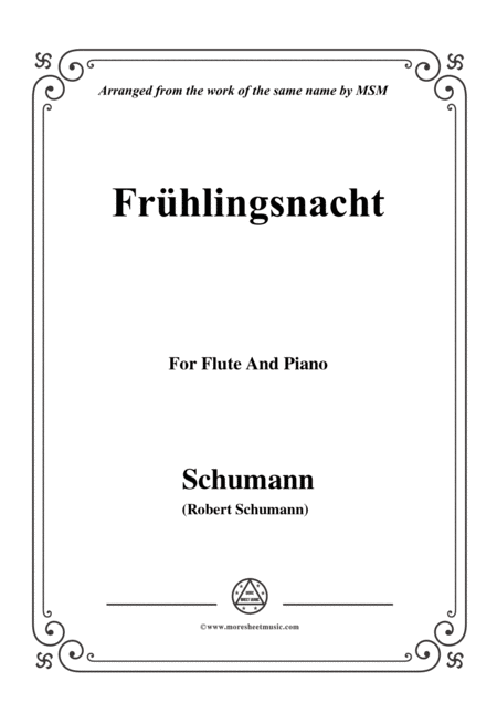 Schumann Frhlingsnacht For Flute And Piano Sheet Music