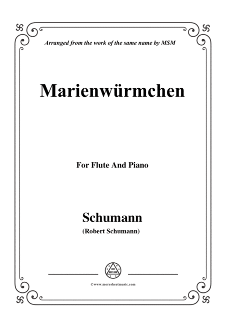 Schumann Marienwrmchen Op 79 No 14 For Flute And Piano Sheet Music