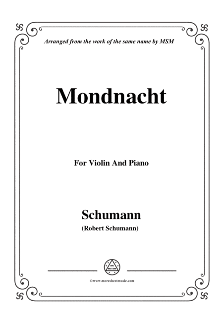 Schumann Mondnacht For Violin And Piano Sheet Music