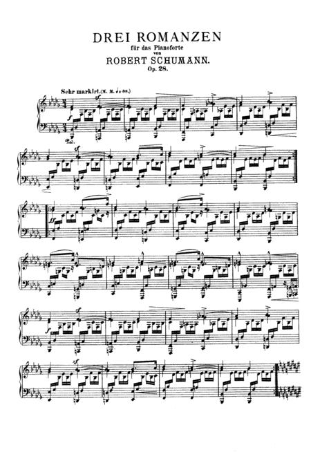 Free Sheet Music Schumann Romance In Bb Minor Op 28 No 1 Original Version