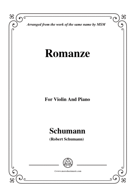 Schumann Romanze For Violin And Piano Sheet Music