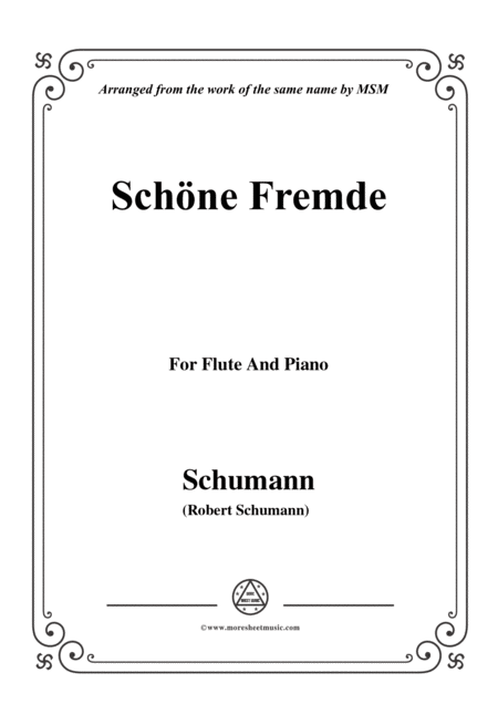 Schumann Schne Fremde For Flute And Piano Sheet Music