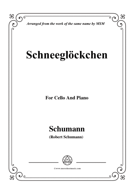 Schumann Schneeglckchen Op 79 No 27 For Cello And Piano Sheet Music