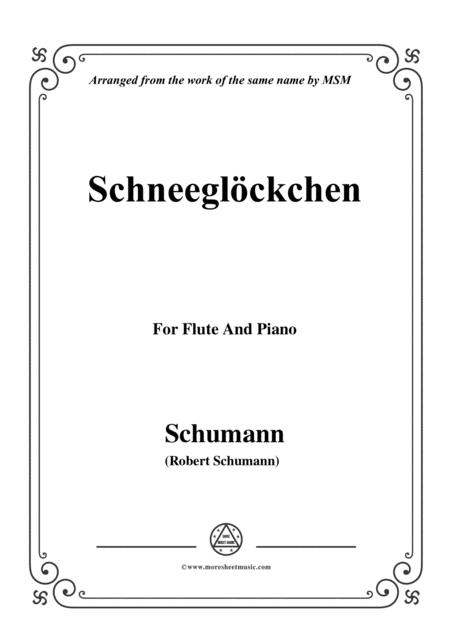 Schumann Schneeglckchen Op 79 No 27 For Flute And Piano Sheet Music