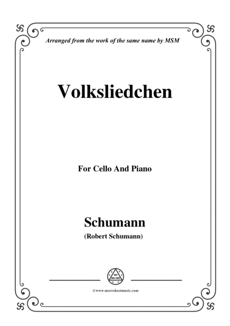 Schumann Volksliedchen For Cello And Piano Sheet Music