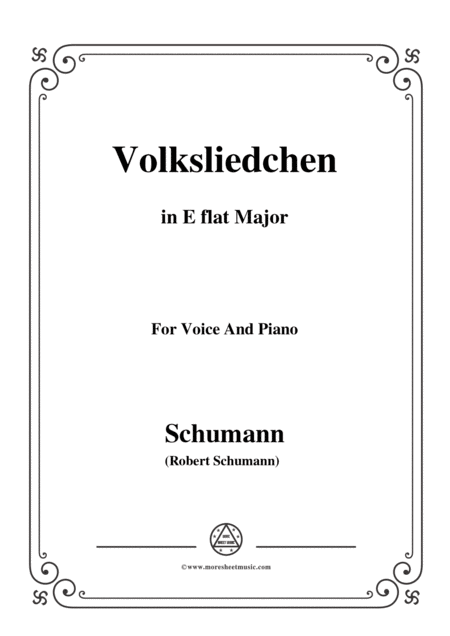 Free Sheet Music Schumann Volksliedchen In E Flat Major For Voice And Piano