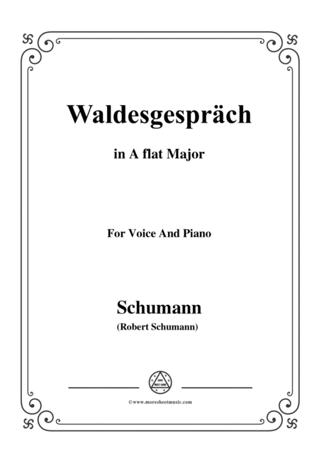 Schumann Waldcsgesprch In A Flat Major For Voice And Piano Sheet Music