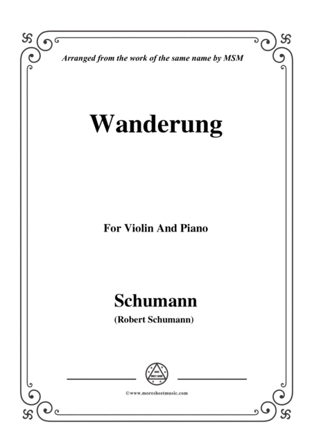 Schumann Wanderung For Violin And Piano Sheet Music