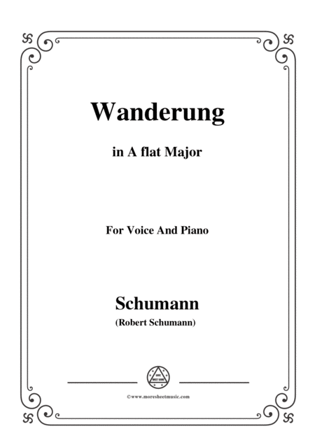 Schumann Wanderung In A Flat Major For Voice And Piano Sheet Music