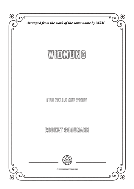 Free Sheet Music Schumann Widmung For Cello And Piano