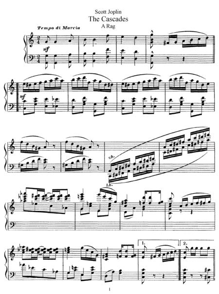 Free Sheet Music Scott Joplin The Cascades Original Version