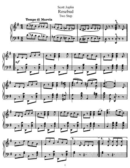 Free Sheet Music Scott Joplin The Rosebud Original Version