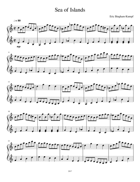 Sea Of Islands Sheet Music