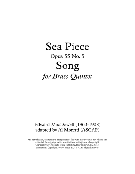 Free Sheet Music Sea Piece Opus 55 No 5 Song