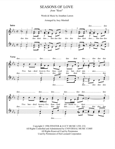 Free Sheet Music Seasons Of Love