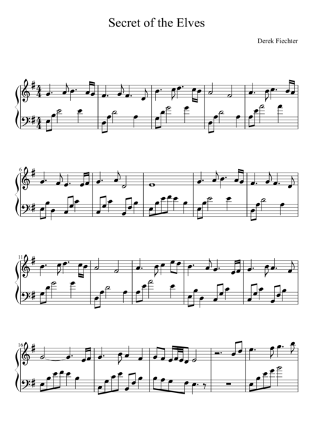 Secret Of The Elves Sheet Music