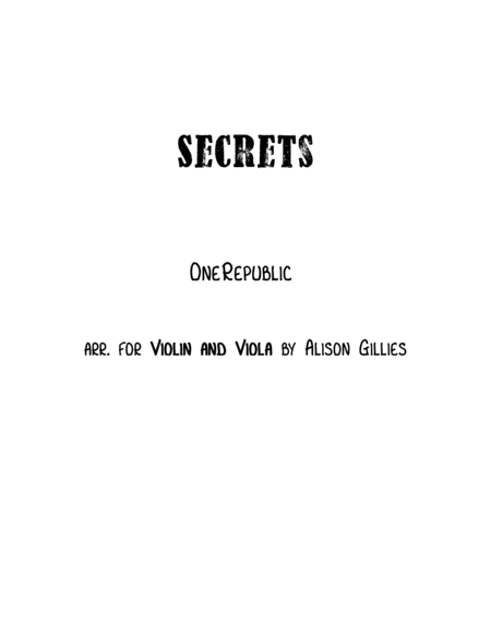 Secrets Violin And Viola Duet Sheet Music