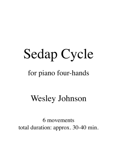 Free Sheet Music Sedap Cycle For Piano Four Hands