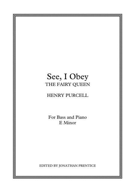 See I Obey Fairy Queen E Minor Sheet Music