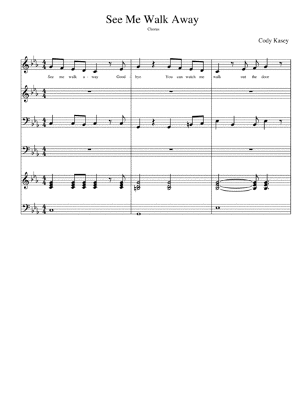 See Me Walk Away Sheet Music