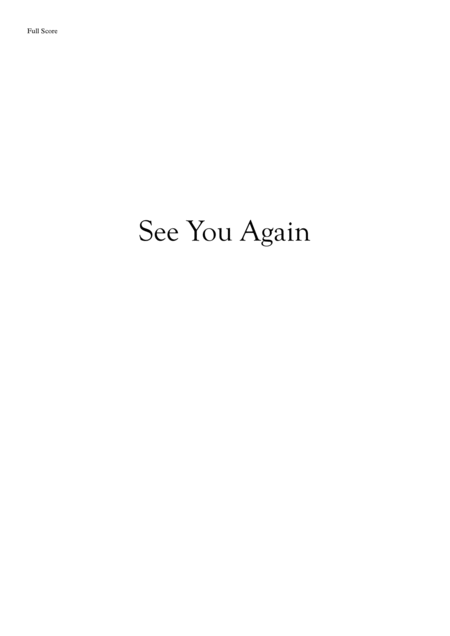 See You Again Brass Quintet Sheet Music