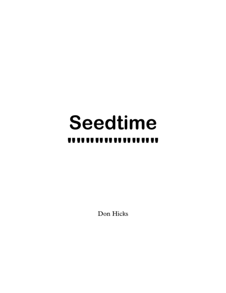 Free Sheet Music Seedtime