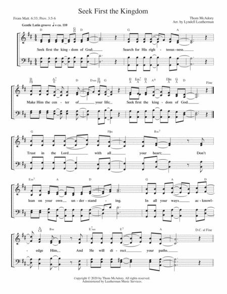 Seek First The Kingdom Sheet Music