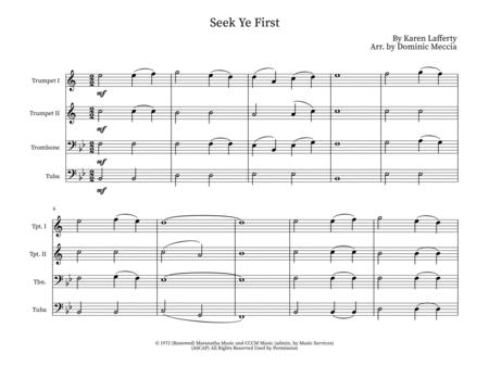 Seek Ye First Brass Quartet Sheet Music