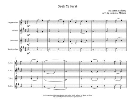 Seek Ye First Sax Quartet Sheet Music