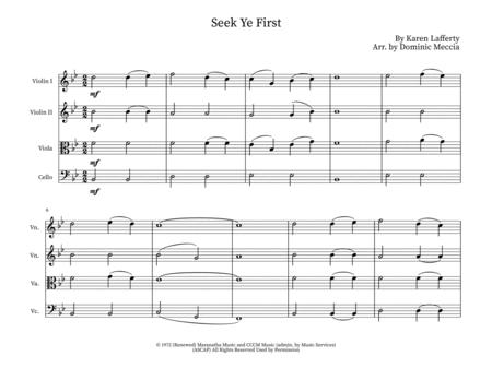 Seek Ye First String Quartet Sheet Music