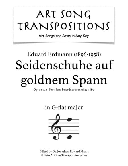 Seidenschuhe Auf Goldnem Spann Op 2 No 2 Transposed To G Flat Major Sheet Music