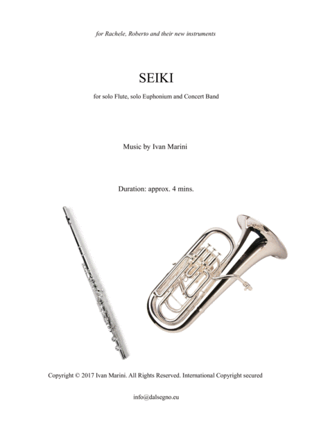 Seiki Ballad For Flute And Euphonium With Concert Band Wind Ensemble Accompaniment Sheet Music