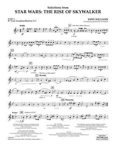 Selections From Star Wars The Rise Of Skywalker Pt 4 Bb Tenor Sax Bart C Sheet Music