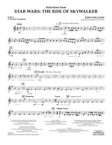 Free Sheet Music Selections From Star Wars The Rise Of Skywalker Pt 5 Eb Baritone Saxophone