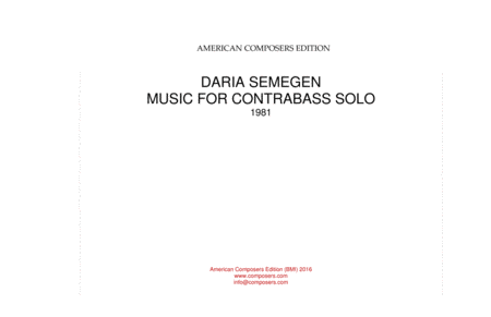 Free Sheet Music Semegen Music For Contrabass Solo