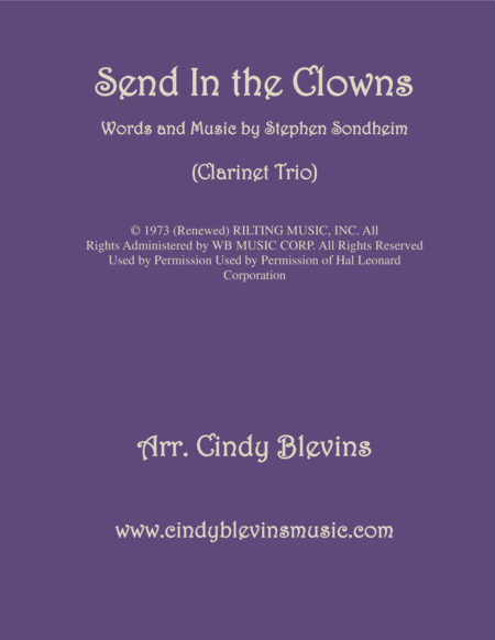 Free Sheet Music Send In The Clowns For Clarinet Trio