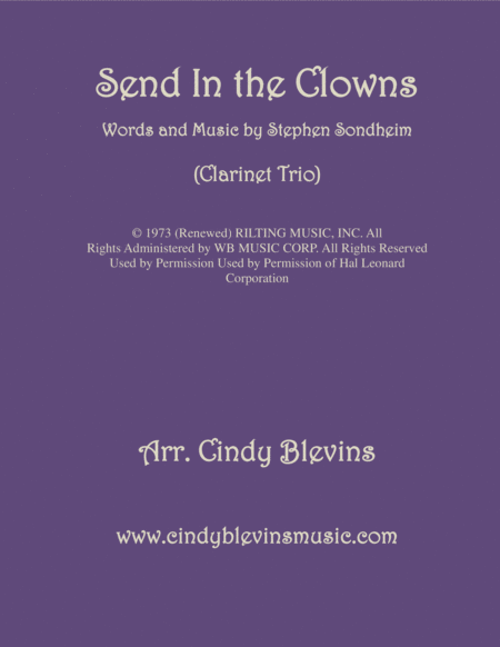 Send In The Clowns For Clarinet Trio Sheet Music