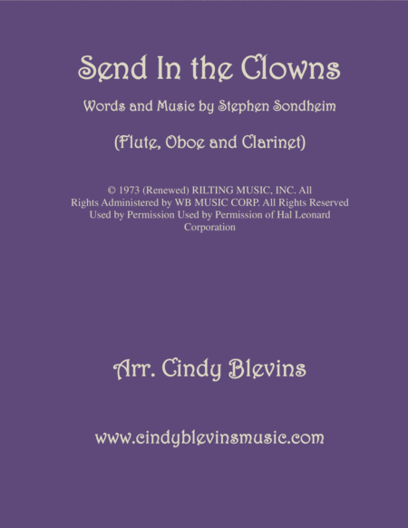 Free Sheet Music Send In The Clowns For Flute Oboe And Clarinet