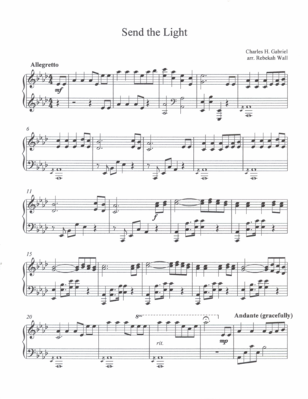 Free Sheet Music Send The Light