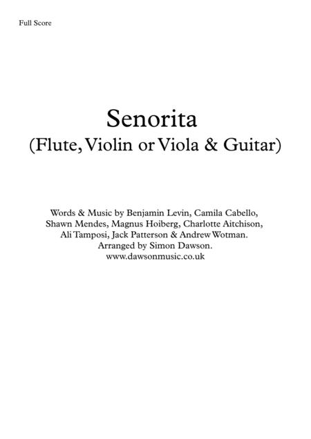 Free Sheet Music Senorita Flute Violin Or Viola Guitar