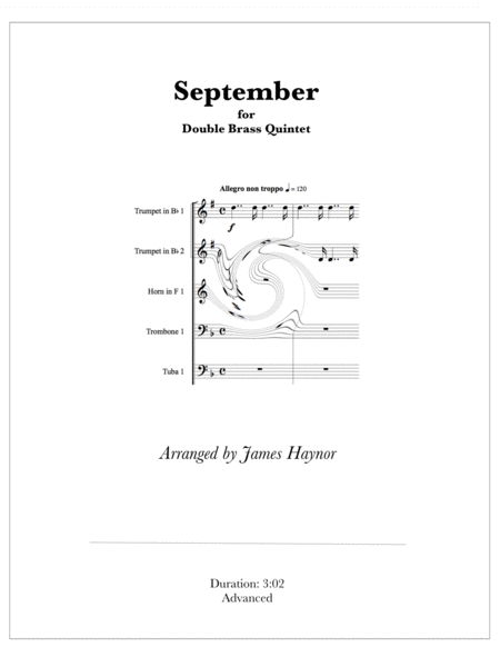 Free Sheet Music September For Double Brass Quintet