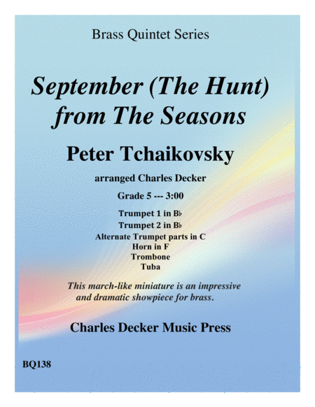 September The Hunt From The Seasons For Brass Quintet Sheet Music