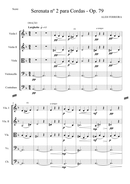 Free Sheet Music Serenade For Strings No 2