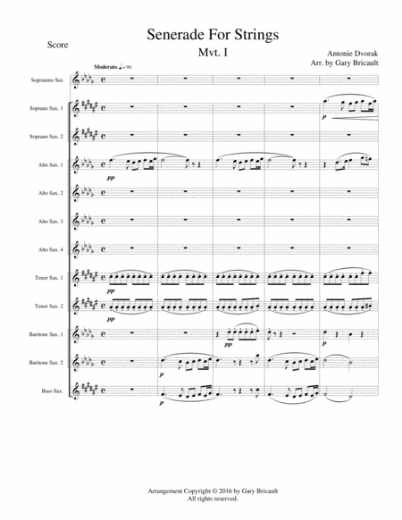 Free Sheet Music Serenade For Strings Opus 22