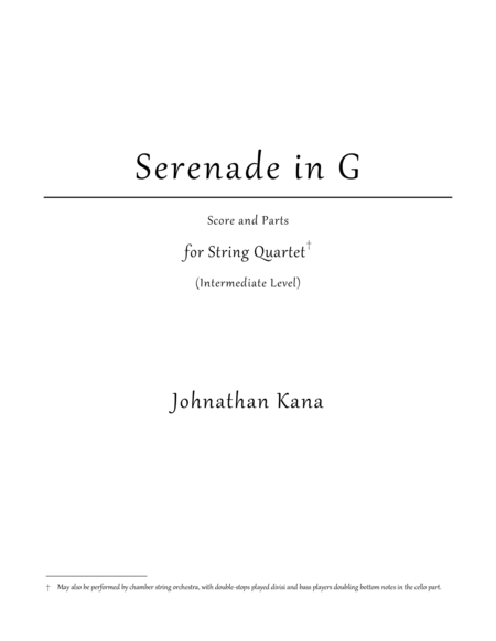 Free Sheet Music Serenade In G