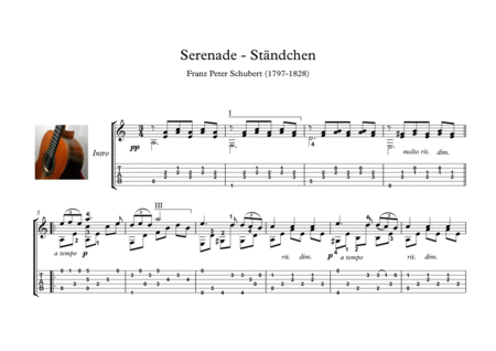 Serenade Stndchen Schubert Classical Guitar Sheet Music